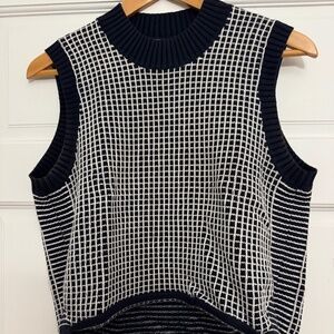 Club Monaco white and navy sweater vest